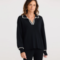 Yoga Bungalow Ribbed Top Black
