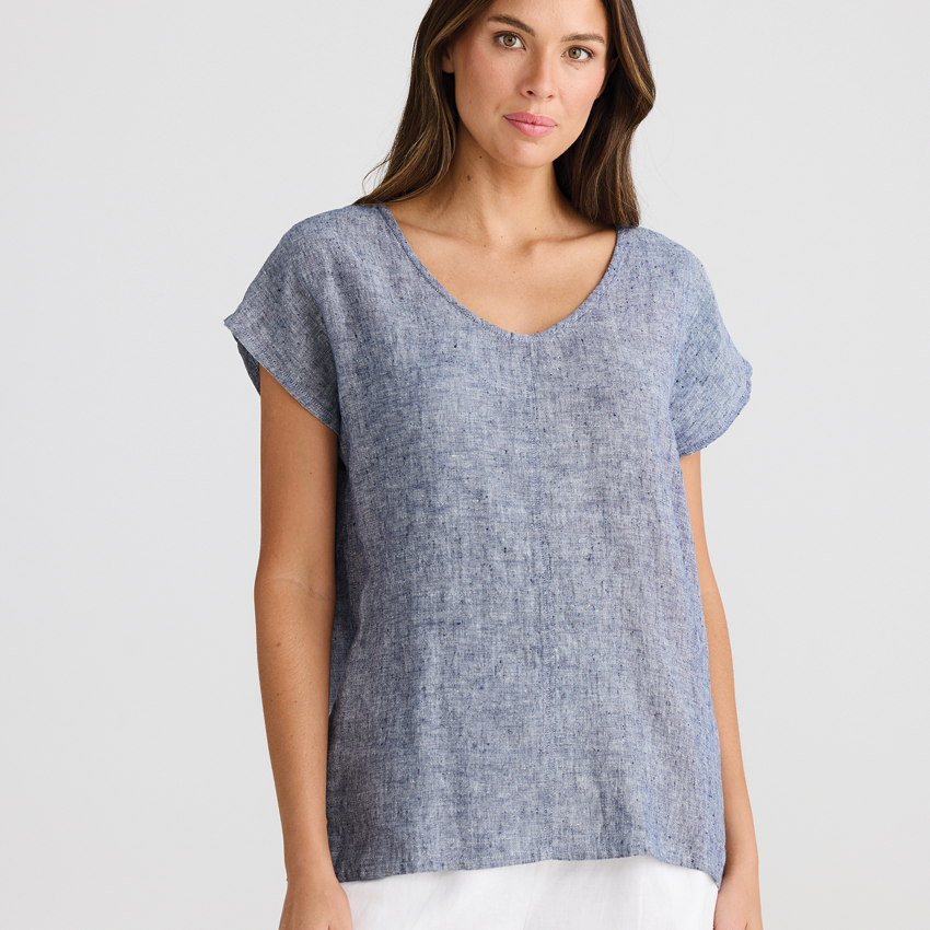 Havana Tee Navy Fleck The Shanty