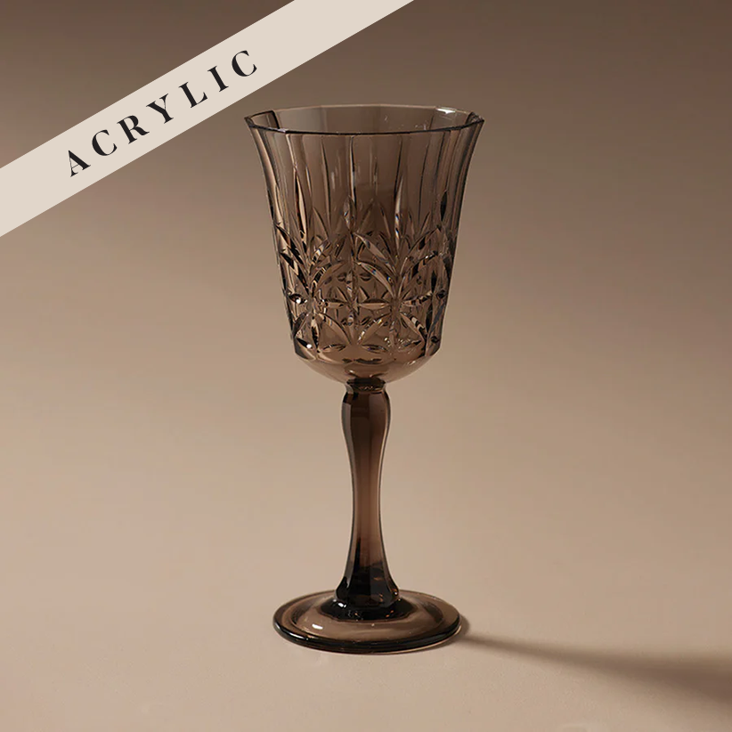 Indigo Love Acrylic Wine Glass Smoke
