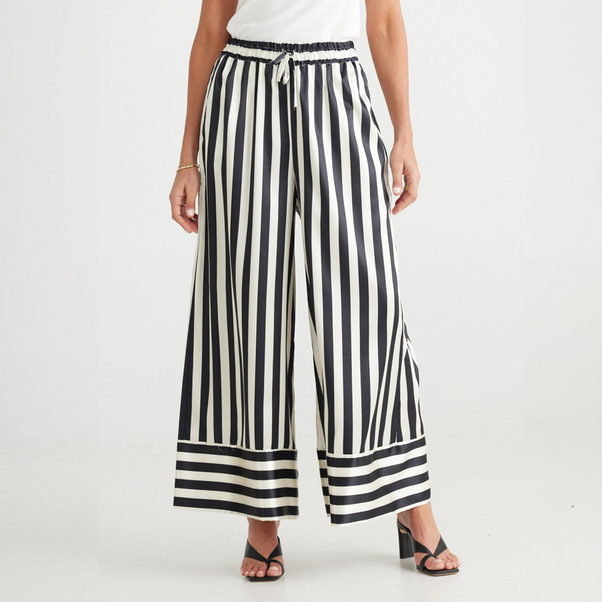 Brave+True Liza Pant Stripe Black