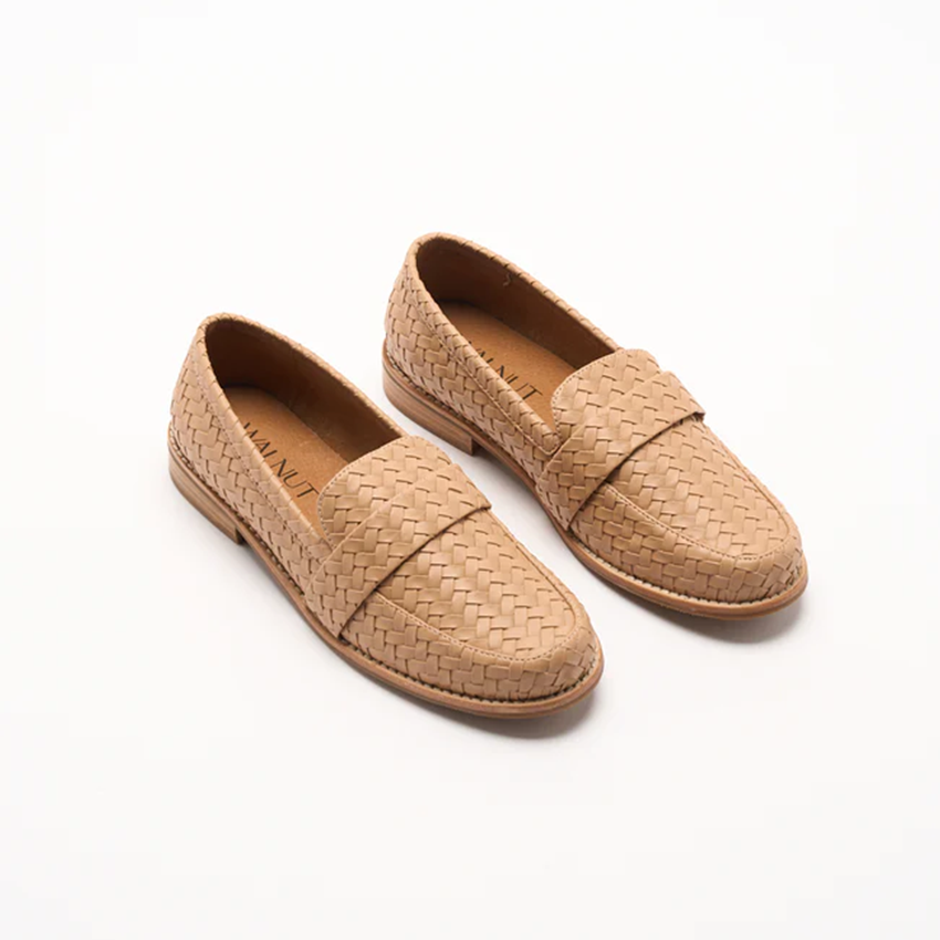 Walnut Harlow Loafer Light Tan Weave Leather