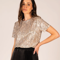 Lucielle Sequin Tee Silver Sequin WATO