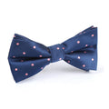 Bow Tie Navy w Pink Dots