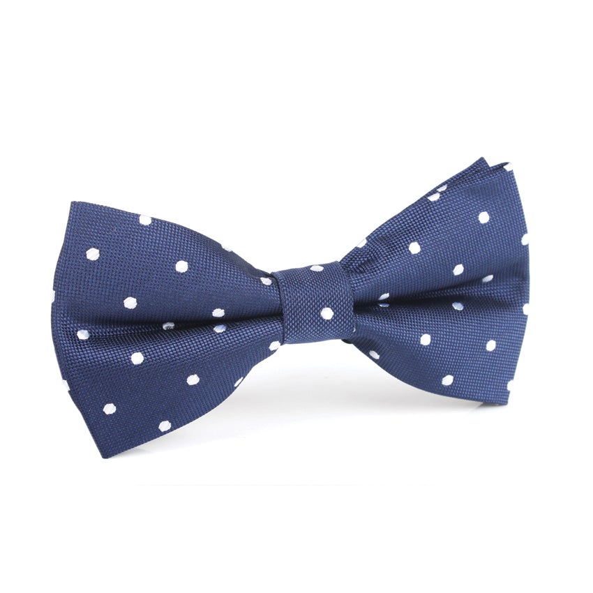 Bow Tie Navy White Spot
