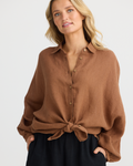 The Shanty Milano Shirt Cocoa Linen