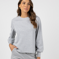 Humidity Josie Jersey Top Light Grey Marble