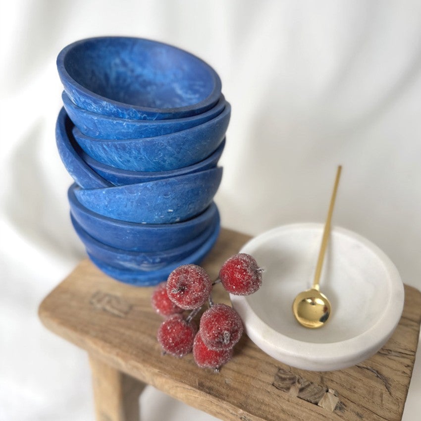 Kippa Resin Bowl 10x3.5 Blue