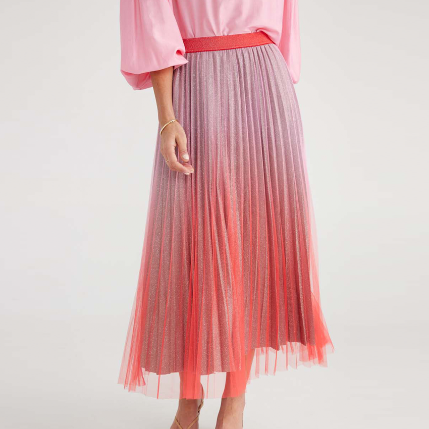 Brave+True West End Skirt Pink + Red