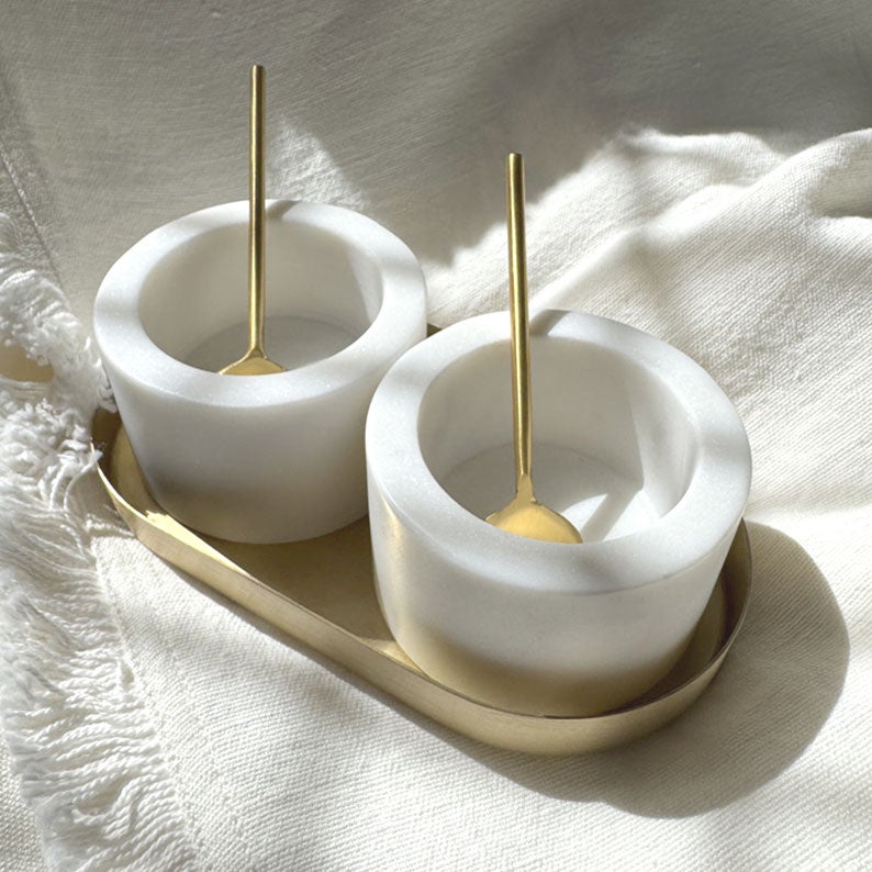 Mina Marble Bowl w Tray